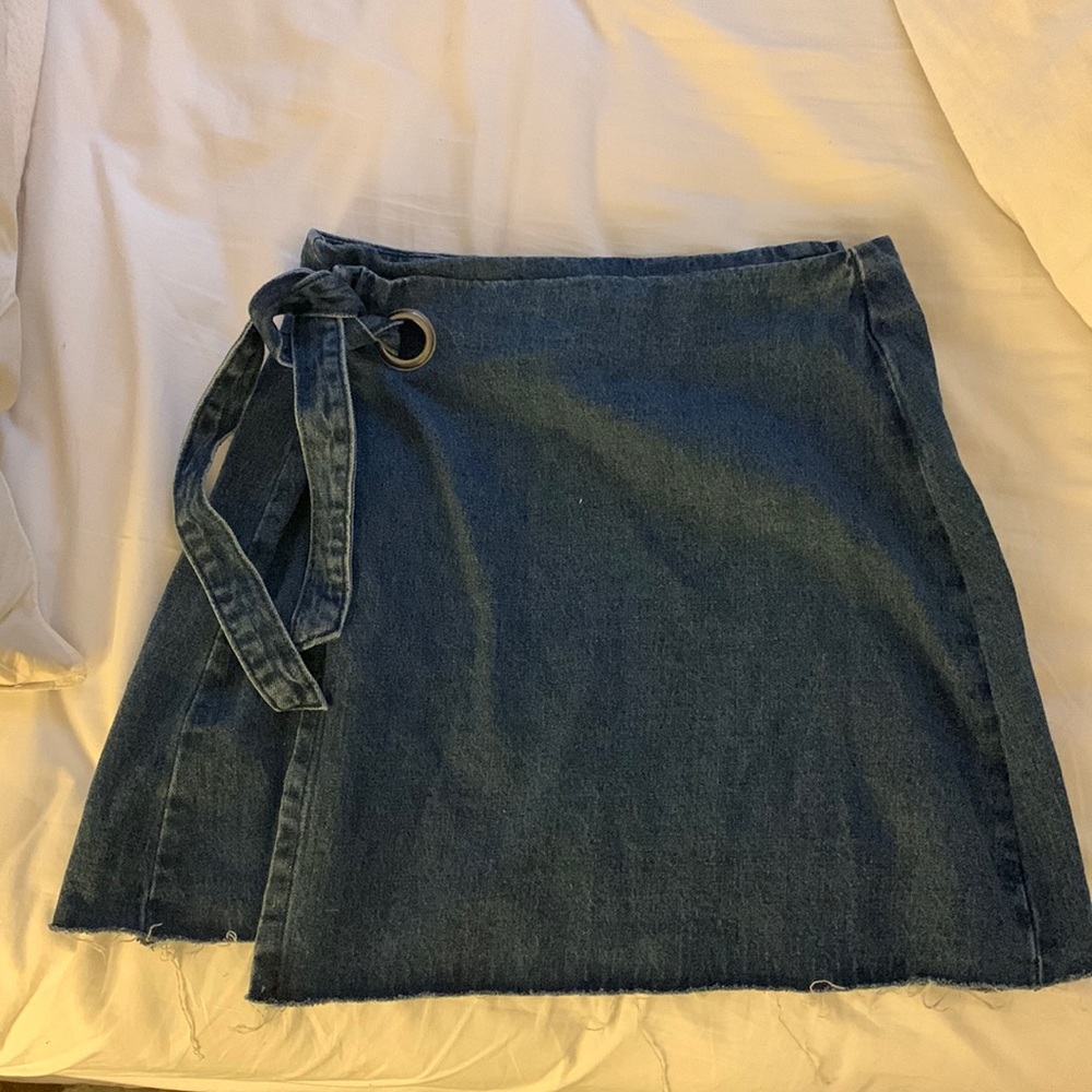 Denim Wrap Skirt